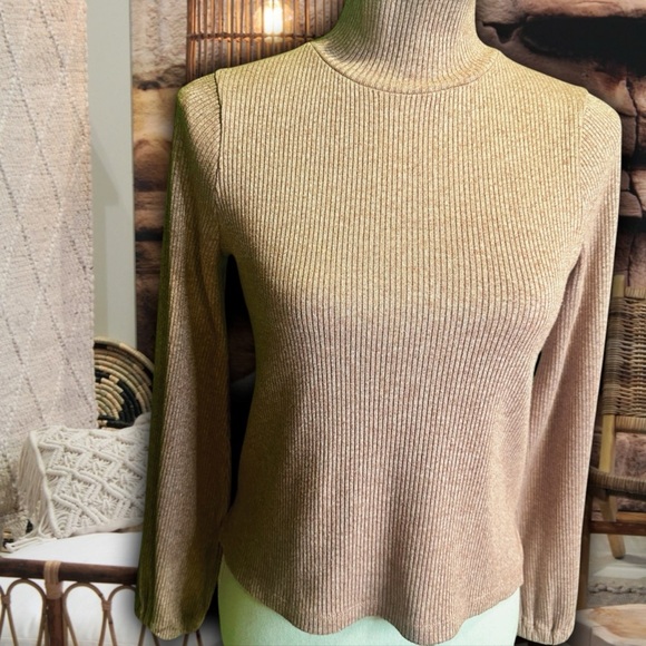 Madewell ‘Heathered Bubble-Sleeve Swing Turtleneck’ in “Heather Rose” Size Small - Picture 15 of 16